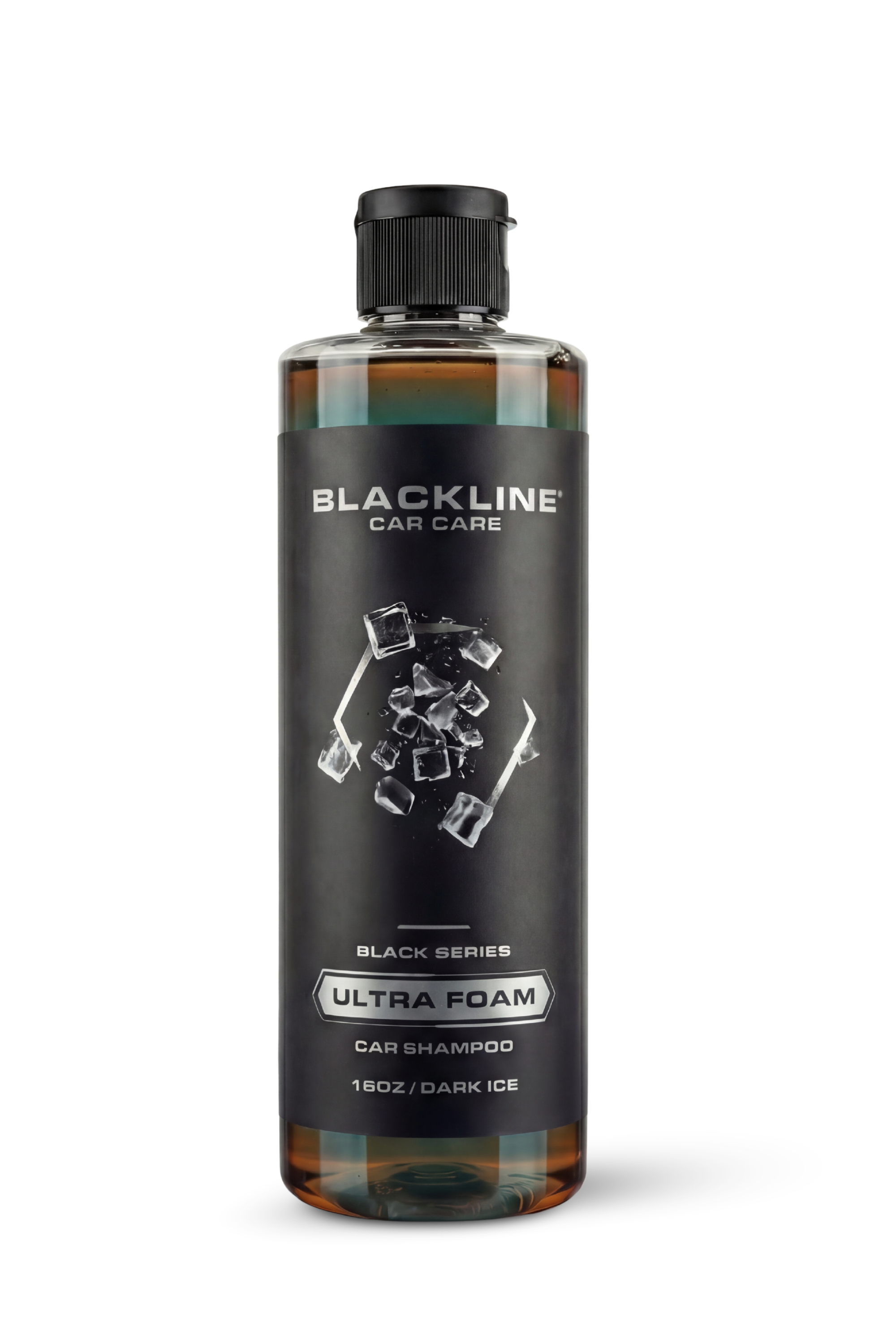 BLACKLINE Ultra Foam car shampoo bottle in Dark Ice scent
